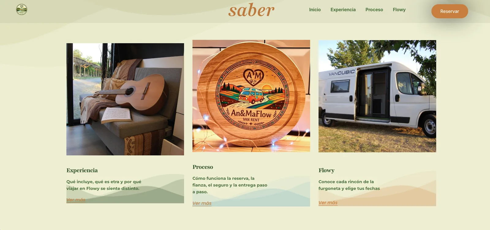 Web de An&MaFlow: secciones Experiencia, Proceso y Flowy