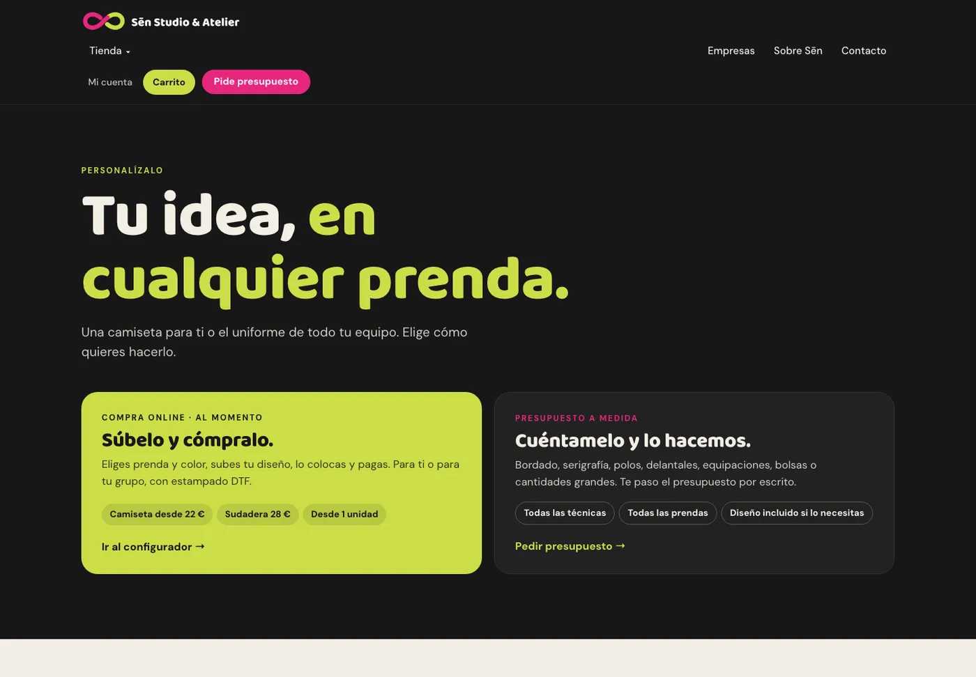 Página Personalízalo con el recomendador de técnica