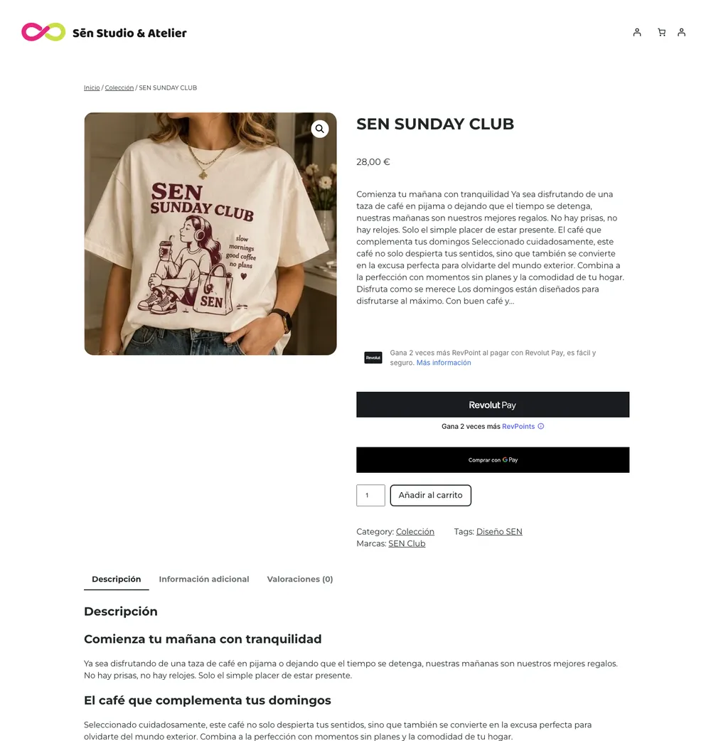 Ficha de producto de la colección